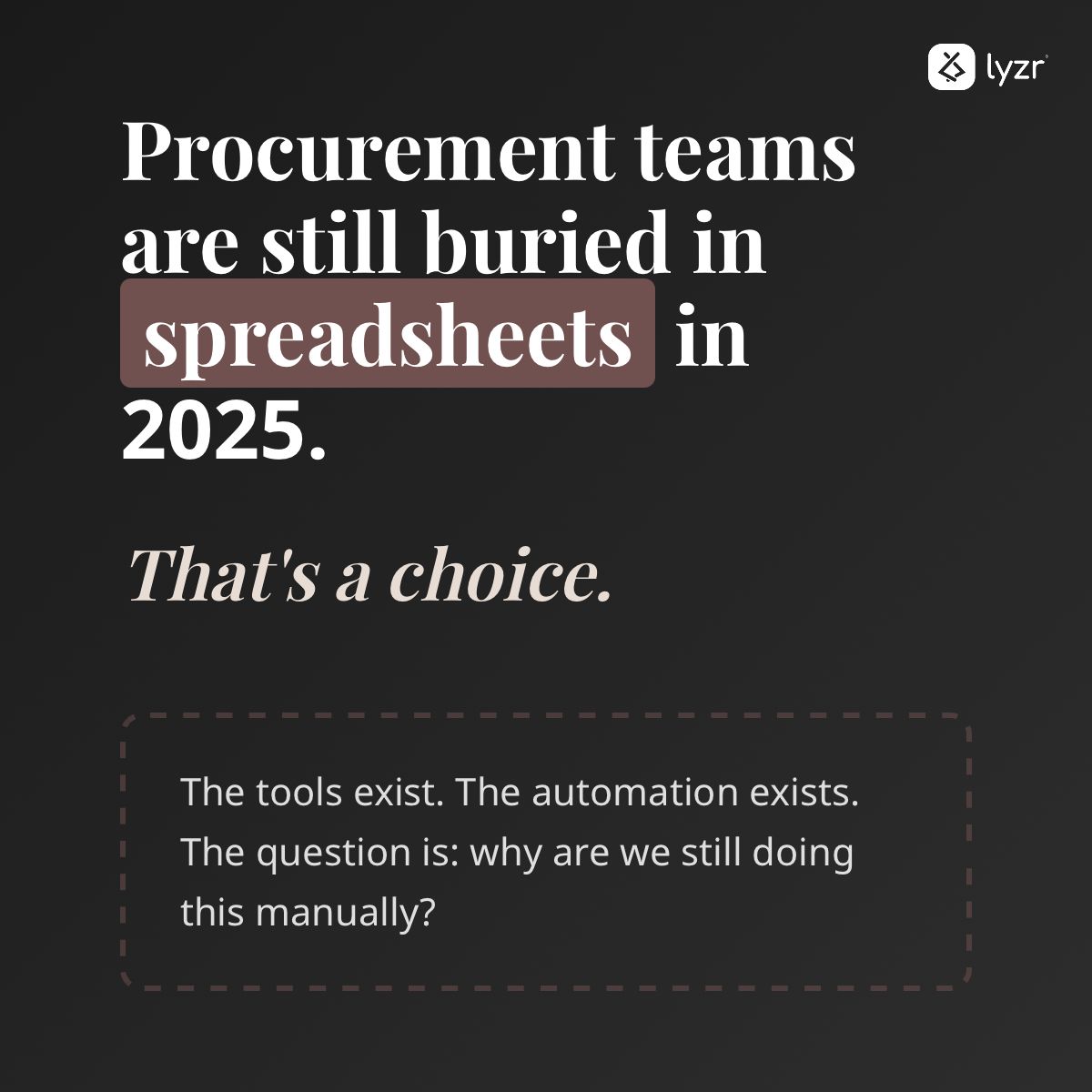 Cover image for Procurement teams are still buried in spreadsheets in 2025.